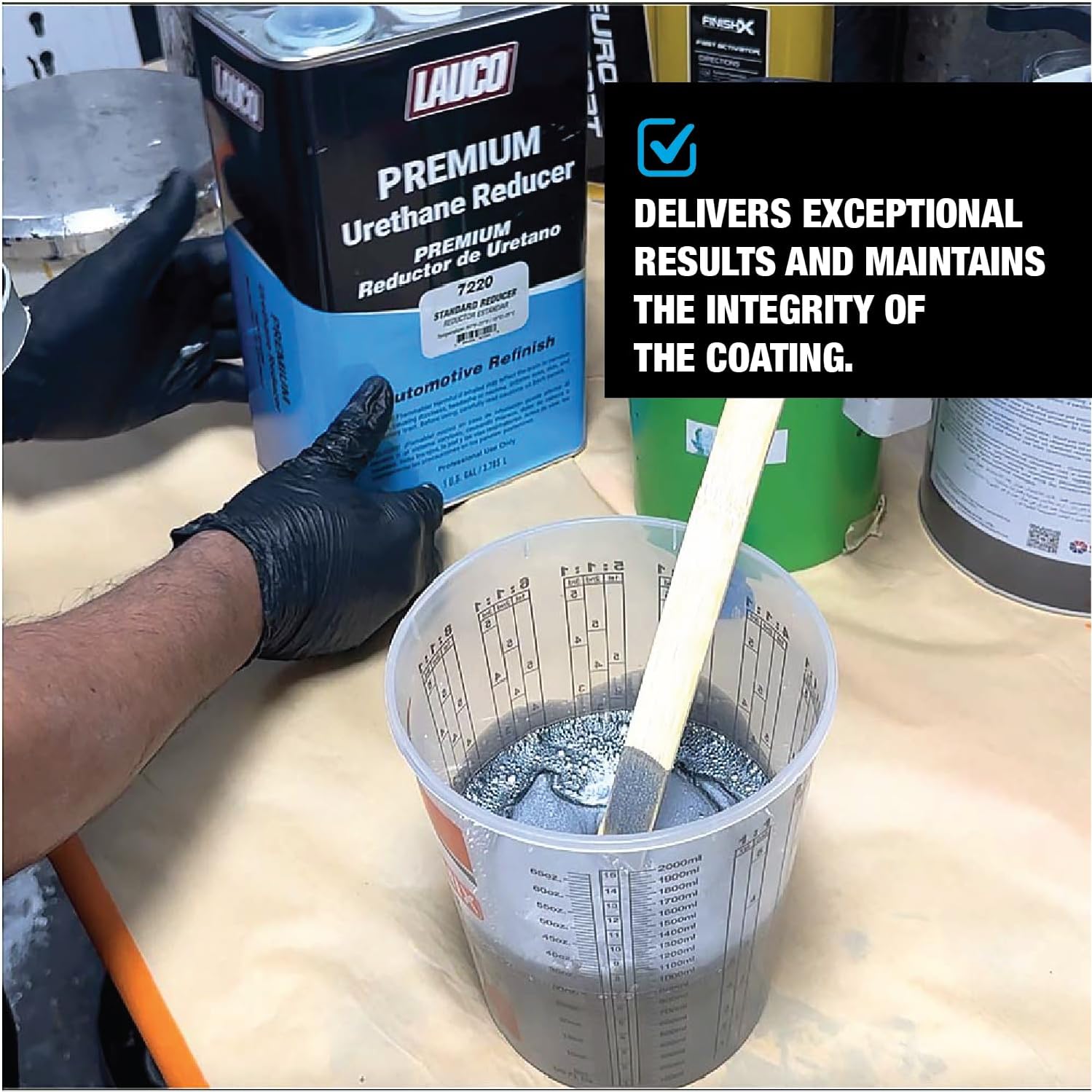 LAUCO Standard Urethane Grade Reducer (7220), 1 Gallon, 60°F - 77°F - for Automotive Paint and Industrial Paint Use - High Performance Automotive Grade