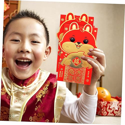 Miniatura 7 de ABOOFAN 54 Pcs Year of The Rabbit Red Envelope Bag Li Xi Red Envelope Traditional Red Pocket New Year Red Envelopes Luck Money Bag Red Gifts Child