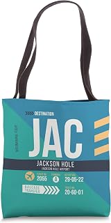 Vintage Jackson Hole JAC Airport Code Retro Travel Day Tote Bag