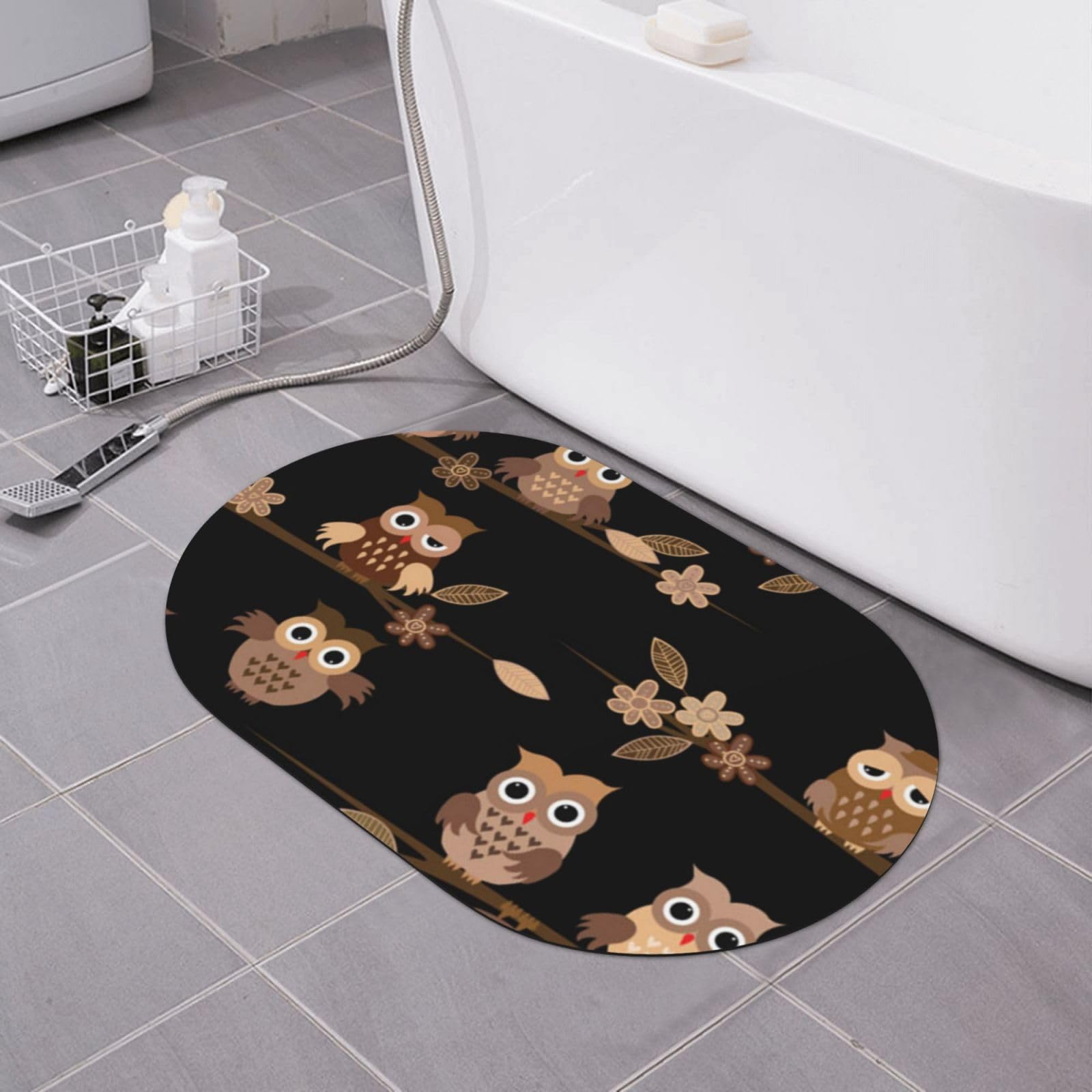 Tapis de sol marron BONDIJ doux antidérapant et absorbant pour bain