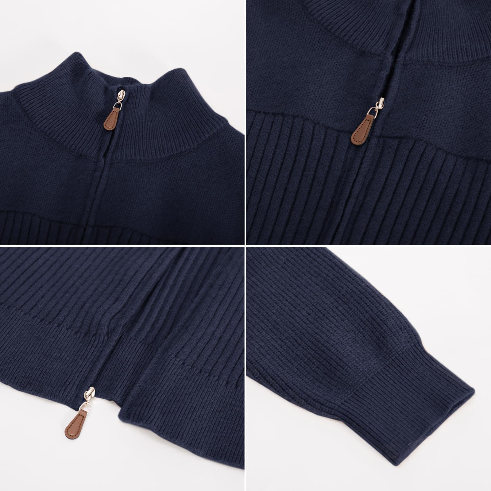 PJ PAUL JONES Strickjacke Herren mit Reissverschluss Stehkragen Cardigan