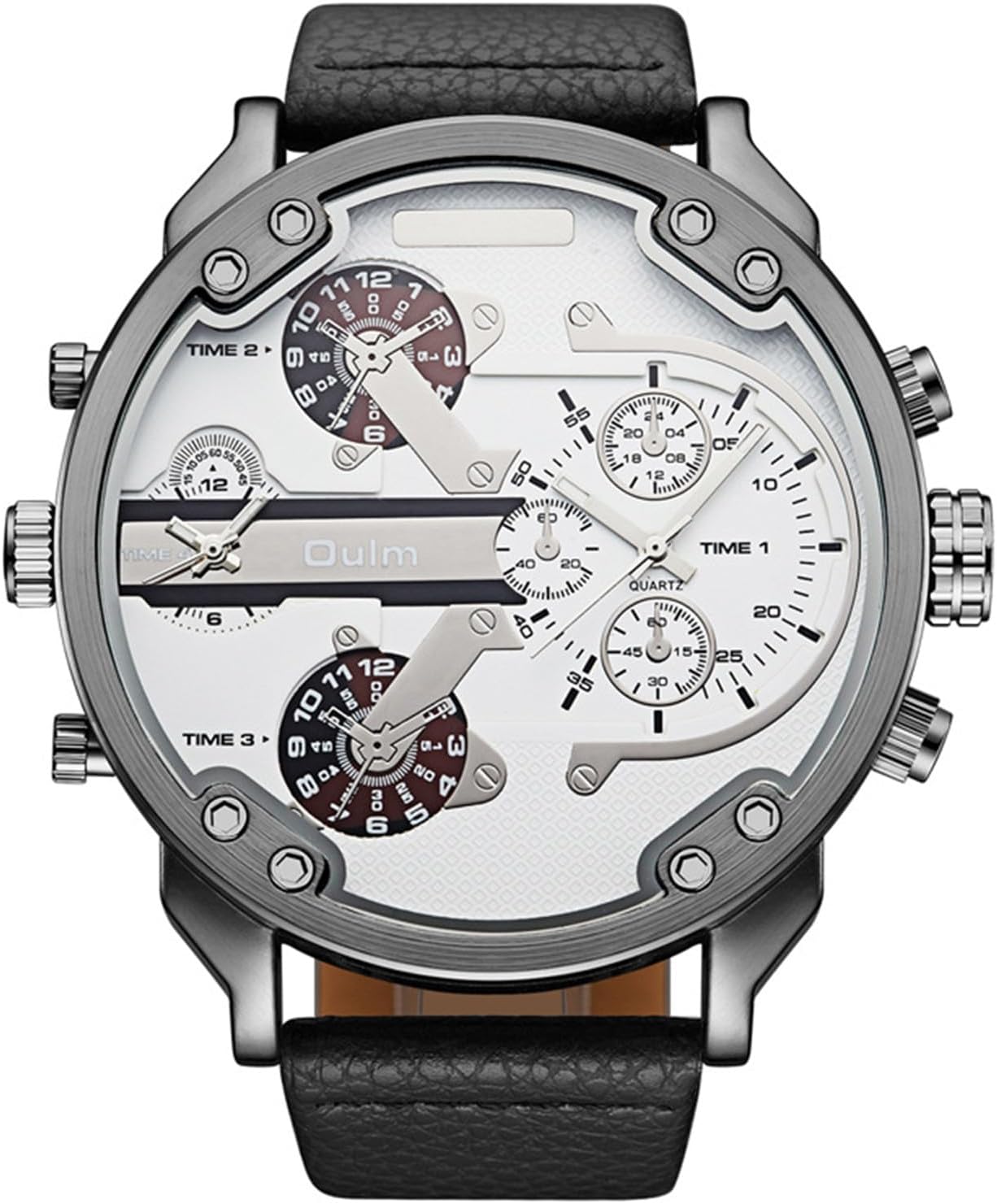 Men's Multi Time Zone Military Watch with Big Face Oman Ubuy