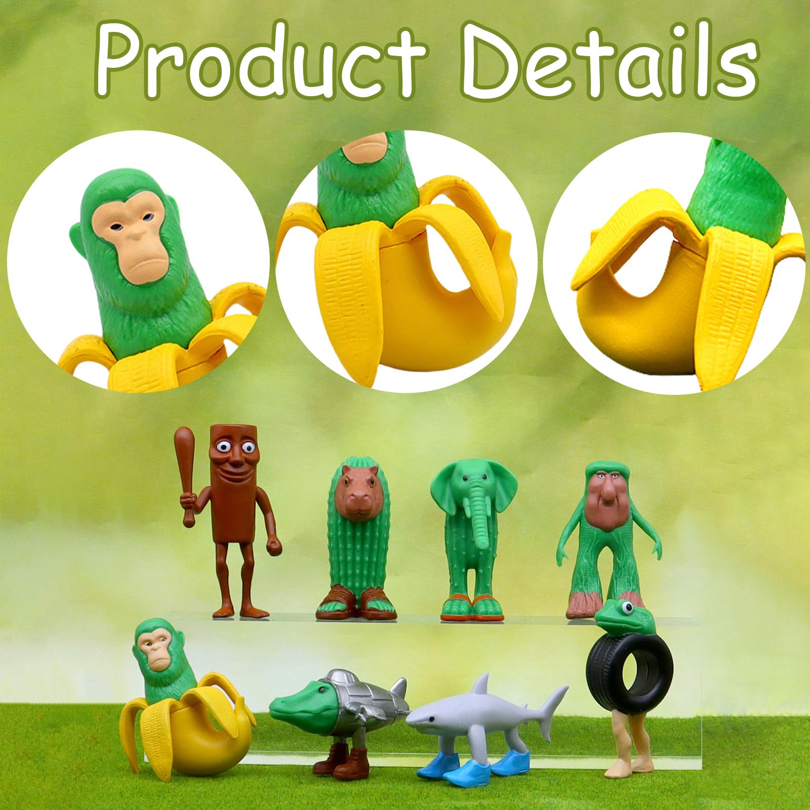 SSKHE 8 PCS Tung Tung Tung Sahur Figures Set, Inspired Italian Brainrot Toys, 3D Printed Desk Decor - Image 4