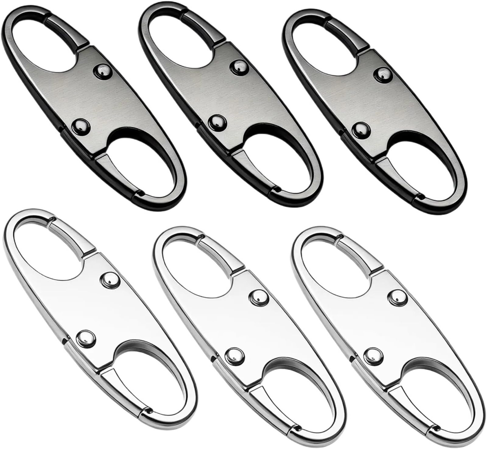 Bszcxbvmp Dark Grey Zipper Pull Replacement Parts, Zipper Pulls Replacement 24Pcs Multicolor, Clip Detachable Connectors, Lock Carabiner(Dark Grey)