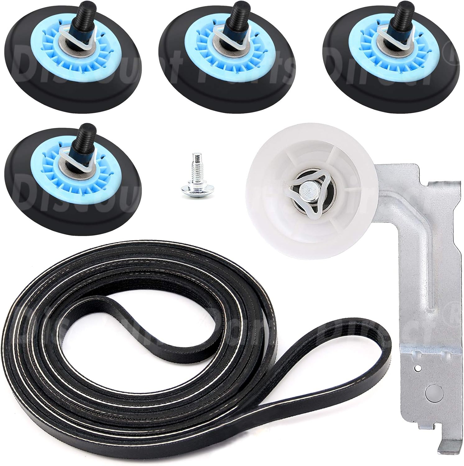 Samsung Dryer Repair Kit DC97-16782A Drum Support Roller 6602-00165 Belt DC93-00634A Idler Pulley, Replace AP5325135 AP4373659 AP6038887 PS4221885