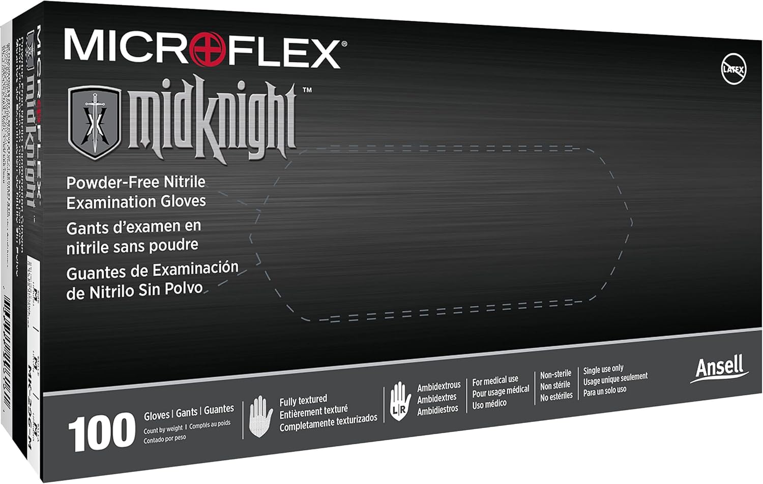 Microflex MidKnight MK-296 Disposable Nitrile Gloves for Automotive, Law Enforcement w/Full Texture - Black: Tools & Home Improvement