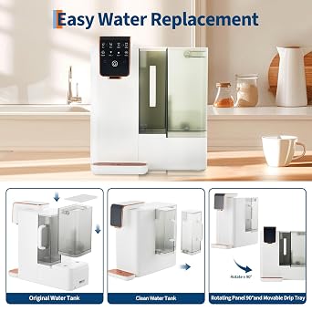 APS Portable Countertop Reverse Osmosis Water Filter System, No Installation Required, 4:1 Pure to Drain Ratio Reverse Osmosis System, 120V RO Water Purifier for Home Kitchen Office - White