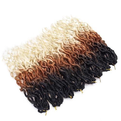 Miniatura 185 de 8 paquetes de rastas de cabello sintético de ganchillo de 18 pulgadas, rastas sintéticas bohemias con extremos rizados, cabello de ganchillo suave