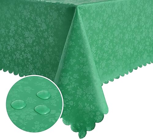 Romanstile Mantel rectangular de vinilo, 100% impermeable, resistente, a prueba de derrames de aceite, resistente a las manchas, cubierta de mesa de