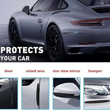 Car Door Protectors, PVC Edge Guards, 6 Pack, Black
