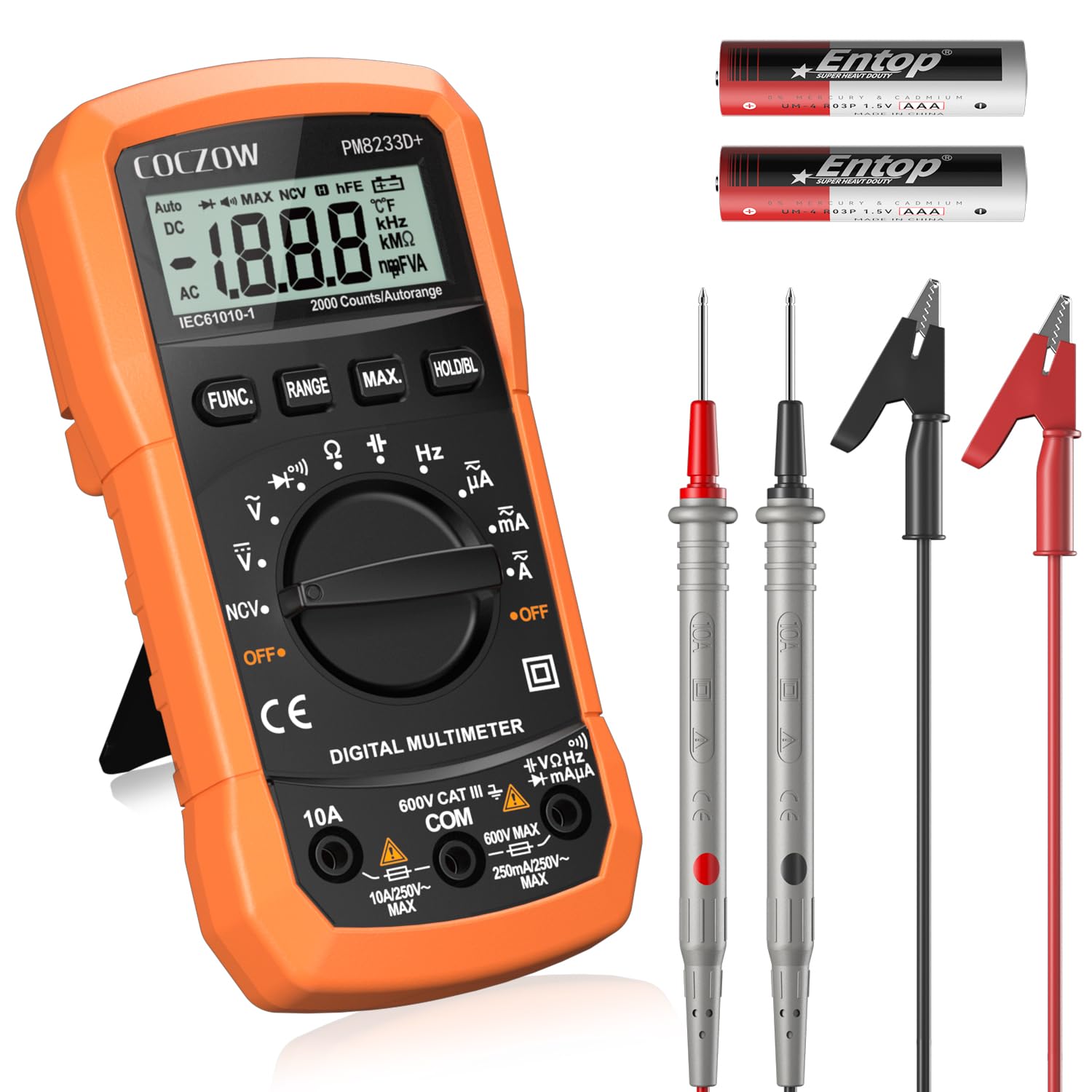 Compact Digital Multimeter with Backlit LCD - Perfect for DIY & Professionals