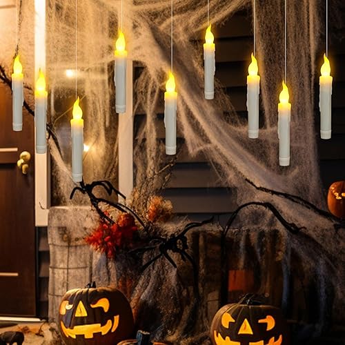 Miniatura 2 de Ymenow - Velas cónicas LED con temporizador automático de 6 horas 6 velas eléctricas parpadeantes sin llama velas que funcionan con pilas para