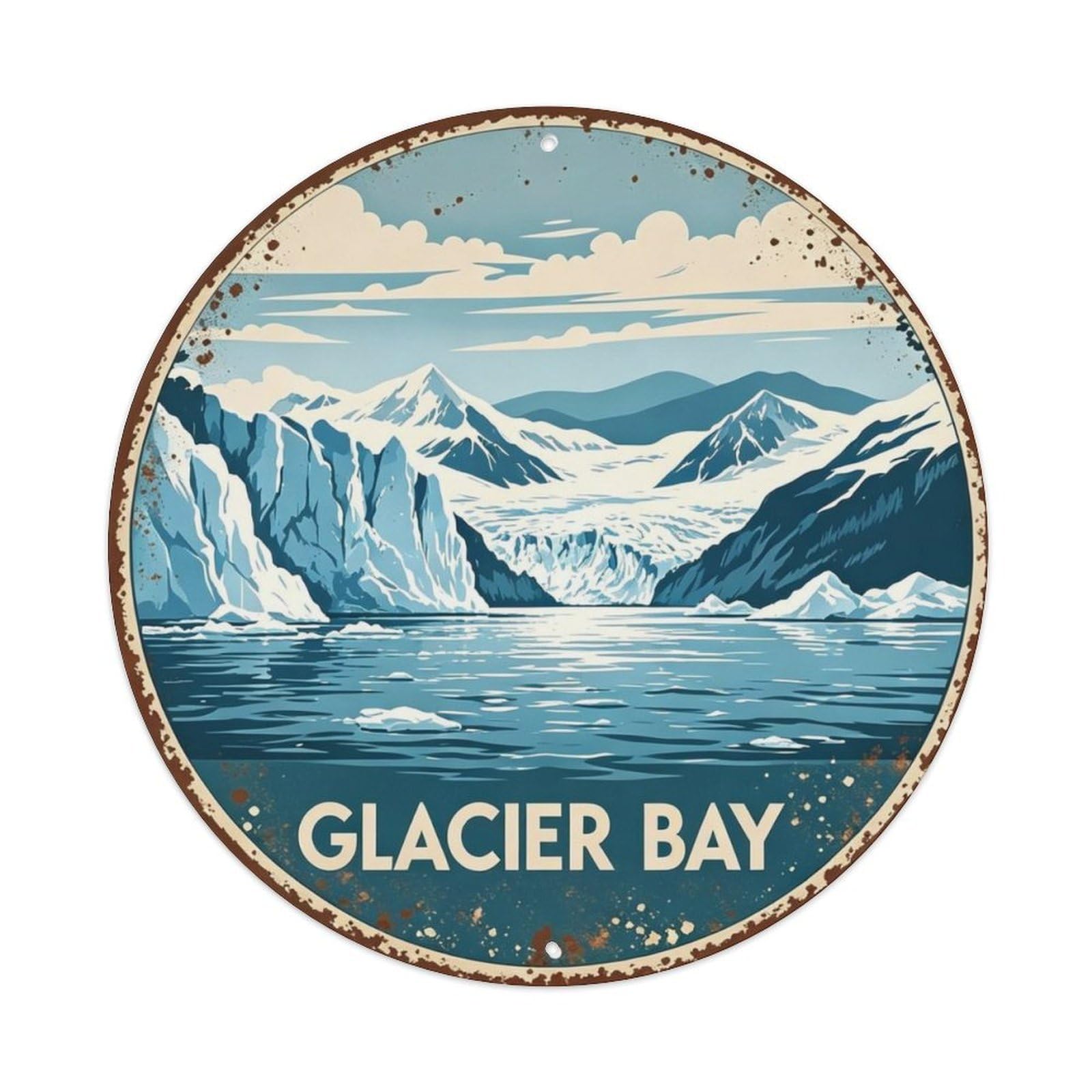 Glacier Bay Alaska Metal Tin Sign Plaque