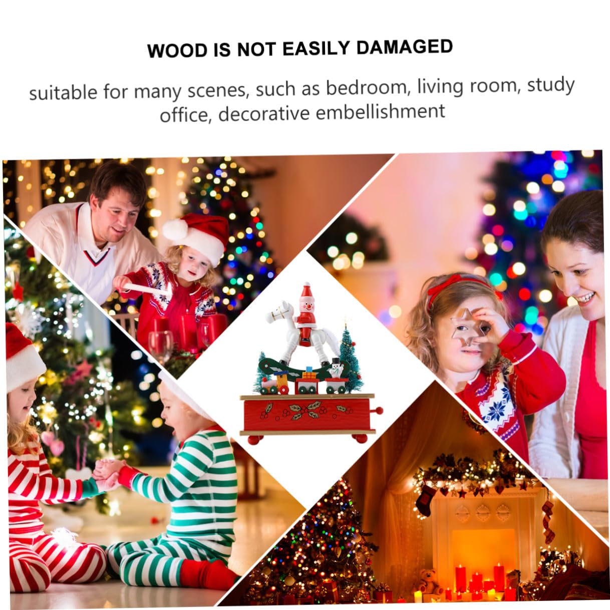 BESPORTBLE Carillon Albero di Natale in Materiale Sintetico Adorabile e Portatile, Decorazione Natalizia per Ufficio e Camera da Letto