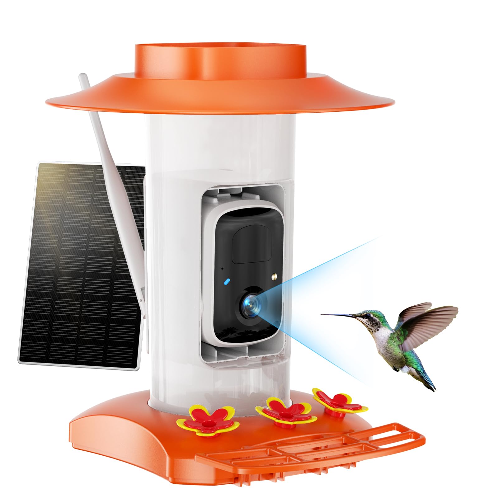 Photo 1 of Hummingbird Feeder with Camera Outdoor, SV3C Hanging Bird Feeder with Ant Moat & Bee-Proof, HD 2K Solar Powered, AI Bird Identify, Instant App Alerts, Auto Capture, Hummingbird Lover Gifts, 21oz, Red