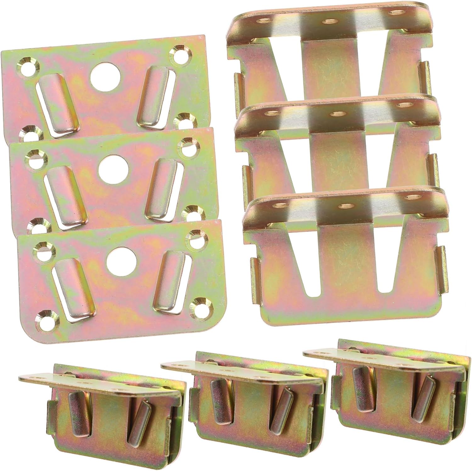 6pcs Shaped Bed Rail Bracket Fasteners for Enhanced Stability Easy to Install Bed Beam Support Heavy Duty Design for Twin to Queen Frames