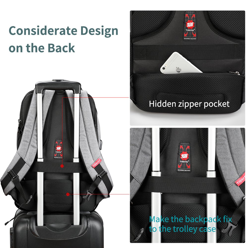 Amazon.co.jp: Tigernu 旅行用スクールグレー バックパック 15.6インチ