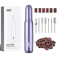 Vista 9 de GAOY Taladro de uñas eléctrico, lima de uñas eléctrica USB para acrílico y gel, archivo electrónico portátil con brocas, herramientas de manicura