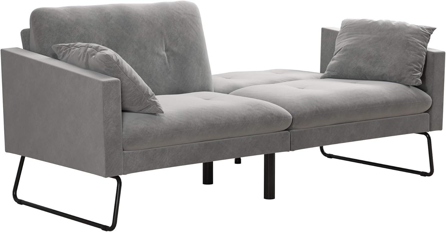 Mr. Kate Neely Bolster Pillow Futón de terciopelo, color gris Yaxa Store