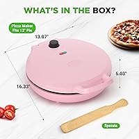Vista 7 de NutriChef Countertop Pizza Maker 1500W Non-Stick Electric Pizza Cooker Make 12" Personal Pizzas, Eggs, Toast, Quesadillas & More Cool-Touch