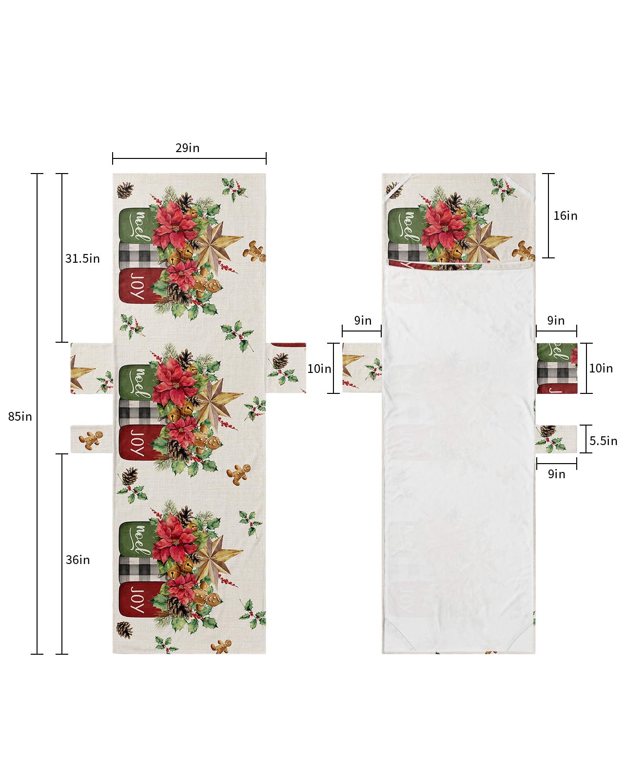 Christmas Beach Lounge Chair Towel Cover, Soft Chaise Lounge Towel with Side Pockets Patio Pool Chairs Cover for Beach/Pool Sunbathing 29x85 Xmas Poinsettia Berry Pine Cones Rustic Red Green