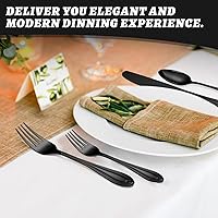 Vista 6 de TIVOLI Juego de cubiertos para 4, 20 piezas de cubiertos de acero inoxidable resistente, incluye cuchillo de carne, tenedor y cuchara, apto