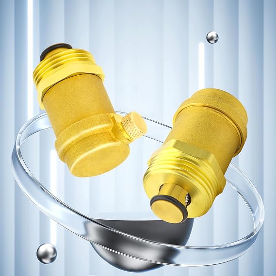 ERGAOBOY 1Pcs Brass Automatic Air Vent Valve, 1/2 BSP Air Release Valve Bleed Air in Heating System for Solar Water Heater and HVAC System
