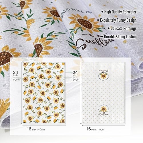 Miniatura 4 de Sunny Sunflower - Divertidas toallas de cocina de 16 x 24 pulgadas, paño de cocina de secado rápido para primavera y verano, toalla de mano