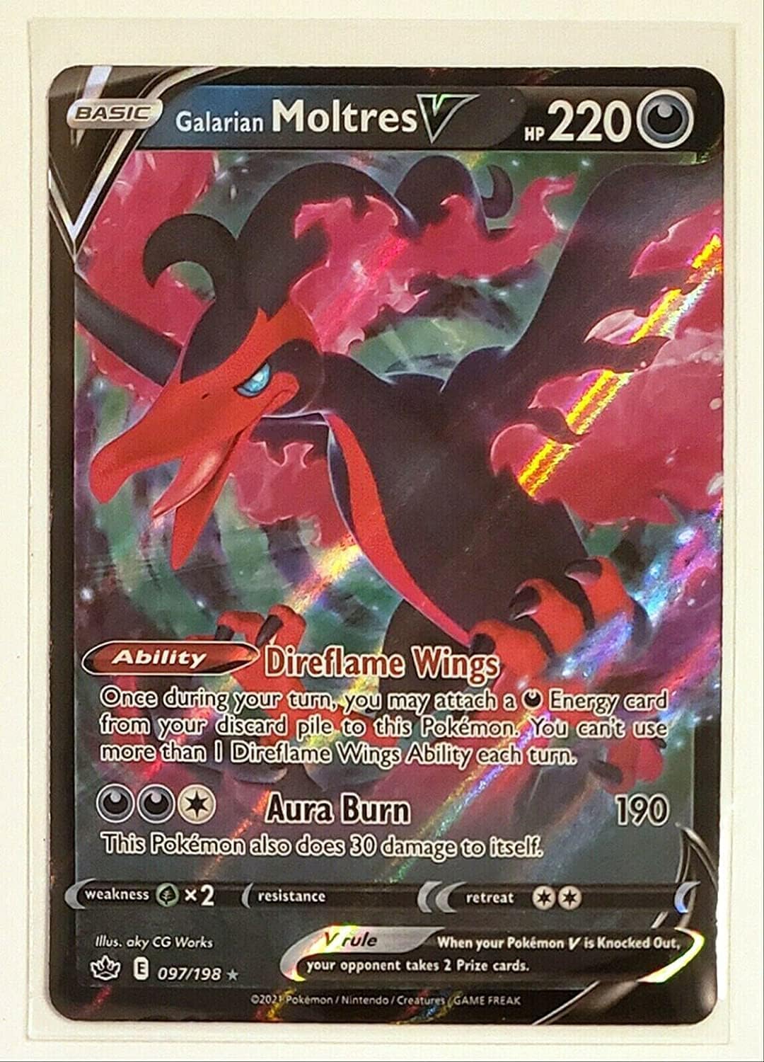 Pokemon Galarian Moltres V 097/198 - Ultra Rare - Chilling Reign