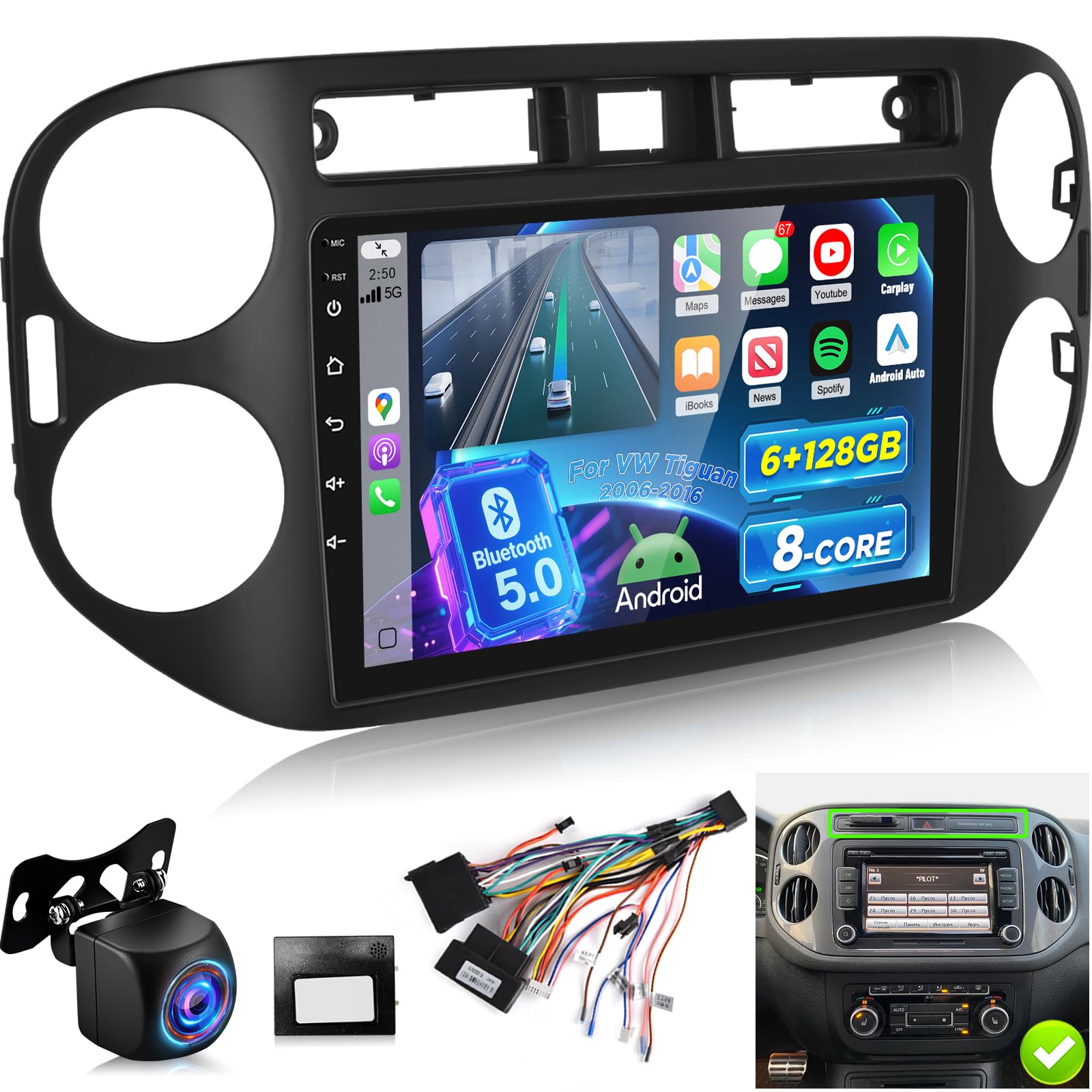 Photo 1 of NHOPEEW 9" Android Car Stereo for VW Tiguan 2006-2016