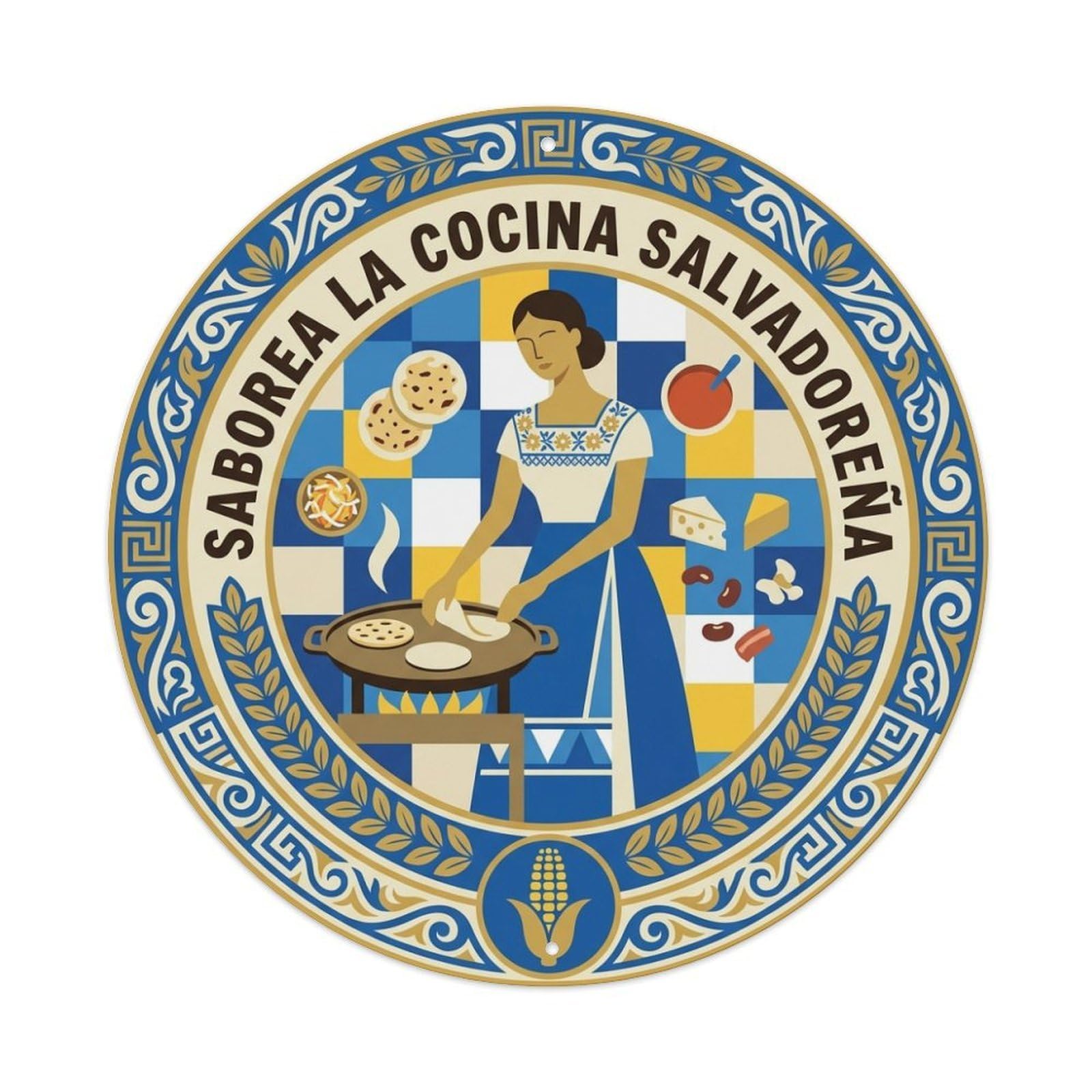 El Salvador Pride Taste Pupusas Griddle Cook Metal Tin Sign