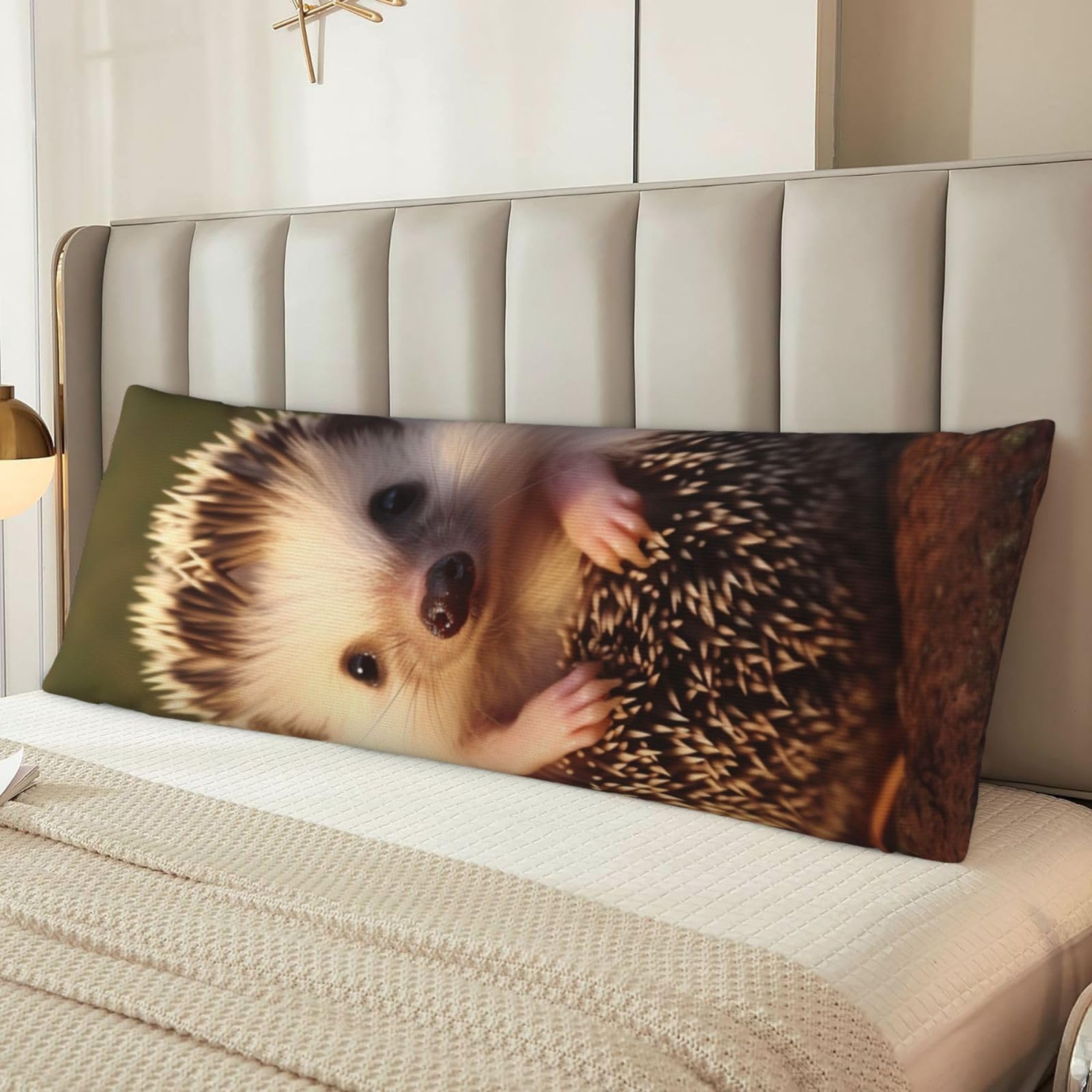 Fodpand Women's Black Hedgehog Body Pillow Cover 20X54 Inches Soft Microfiber Long Pillow Case For Sleeping & Side Sleepers Comfy Breathable Decorative Body Pillowcase Gifts For Men