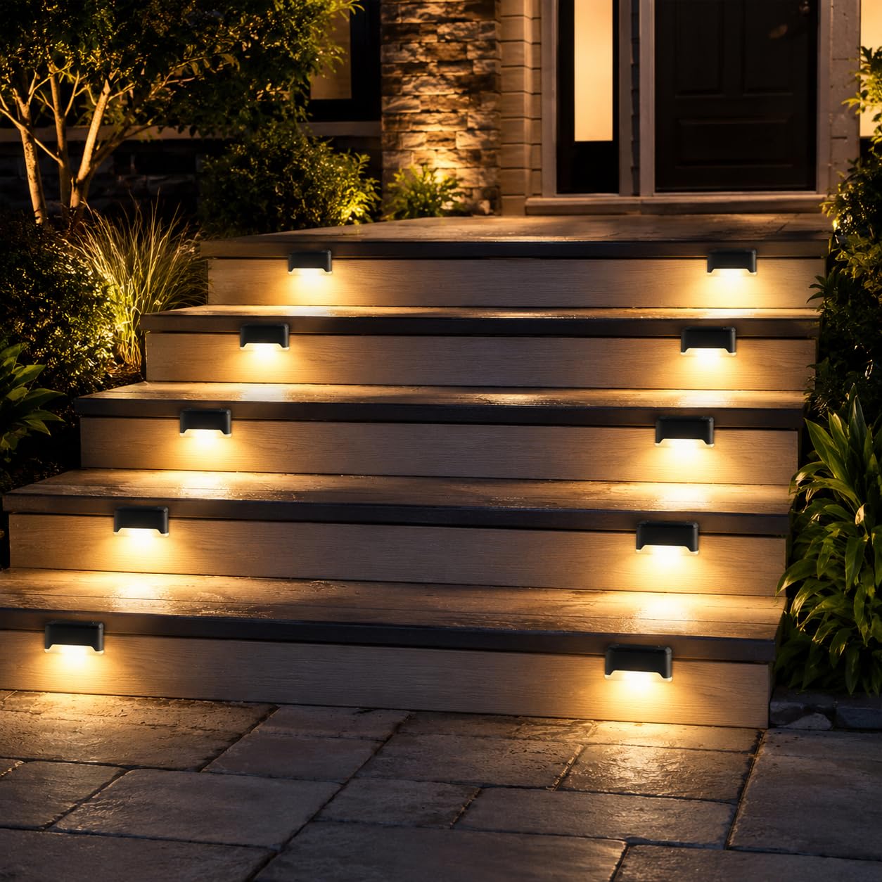 Solar Deck Lights Outdoor (8 Pack), IP65 Waterproof Warm White LED Wall & Step Lights, Automatic Solar Powered Security Lighting for Garden Stairways, Patio Railings & Fences Pack of, 4-image-38