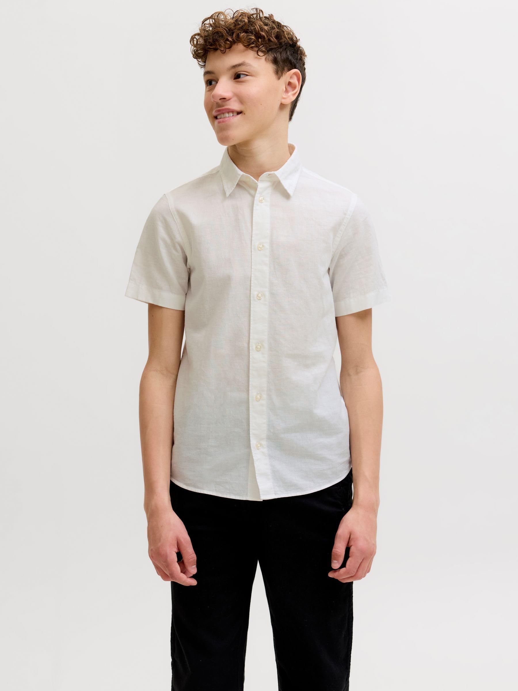 Jack & Jones Herren Jjebreeze Linen Blend Shirt S/S Sn Jnr Jjebreeze Linen Blend Shirt S/S Sn Jnr (1er Pack)