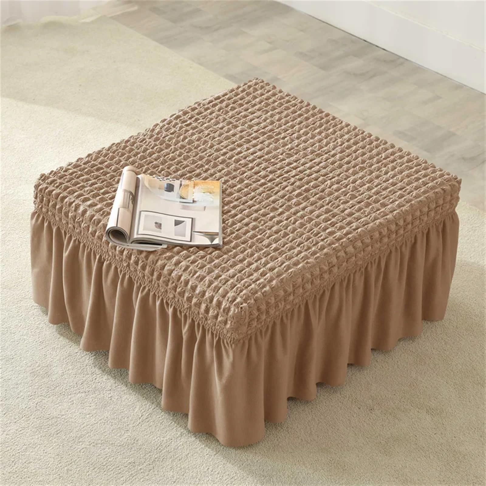 YXINAER Foot Stool Cover Square Footrest Skirt Cover for Living Room(A2 Footstool Cover)