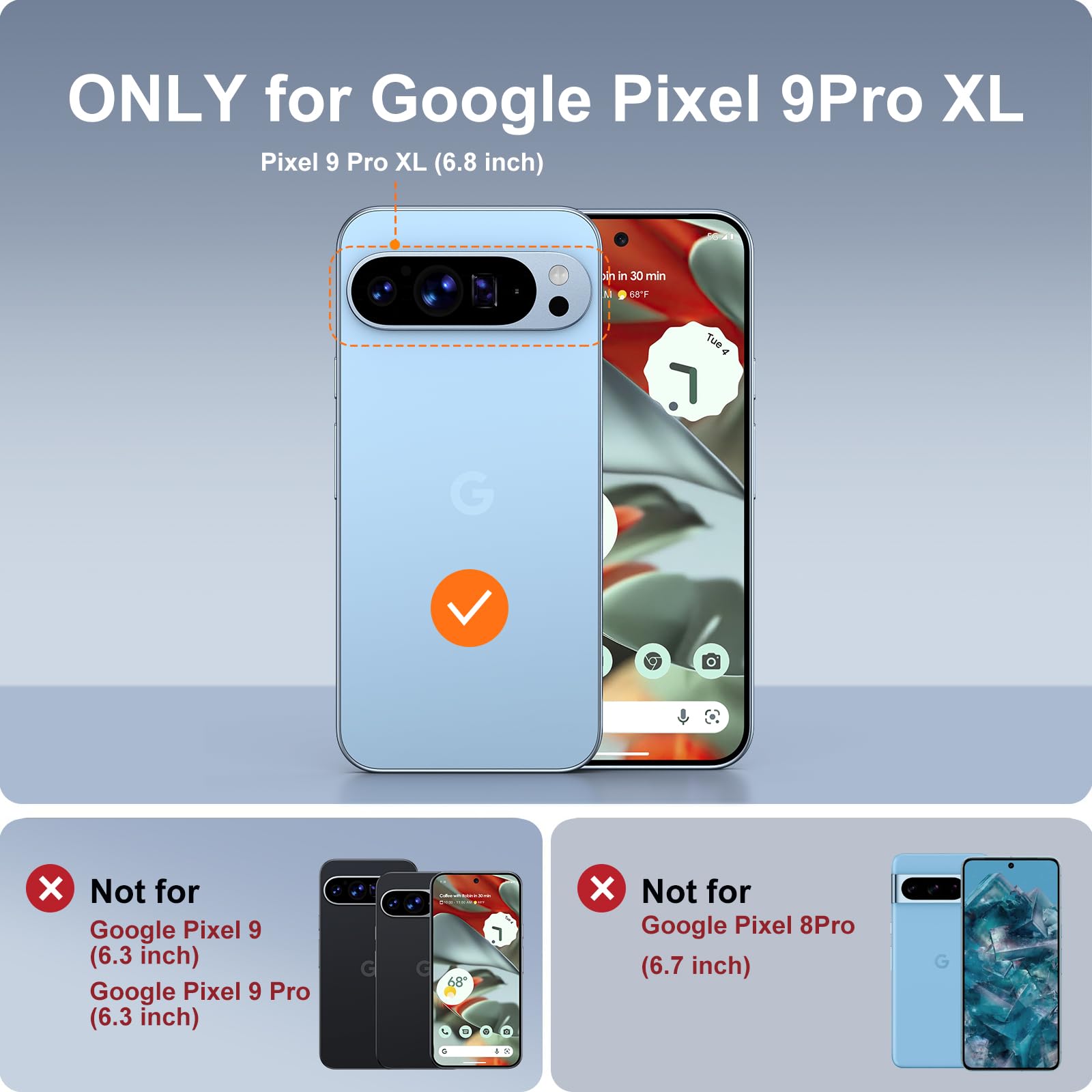 AOUIA for Google Pixel 9 Pro XL Case, 360° Rotating Ring Stand, Anti-Scratch, Military Grade Drop Protection - Image 2