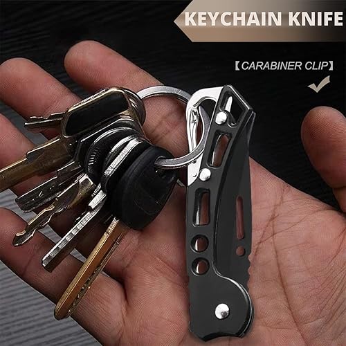 Miniatura 5 de QZL Cuchillo de bolsillo EDC para hombre pequeño llavero plegable con clip cortador de acero inoxidable para mujer cuchillos de bolsillo para