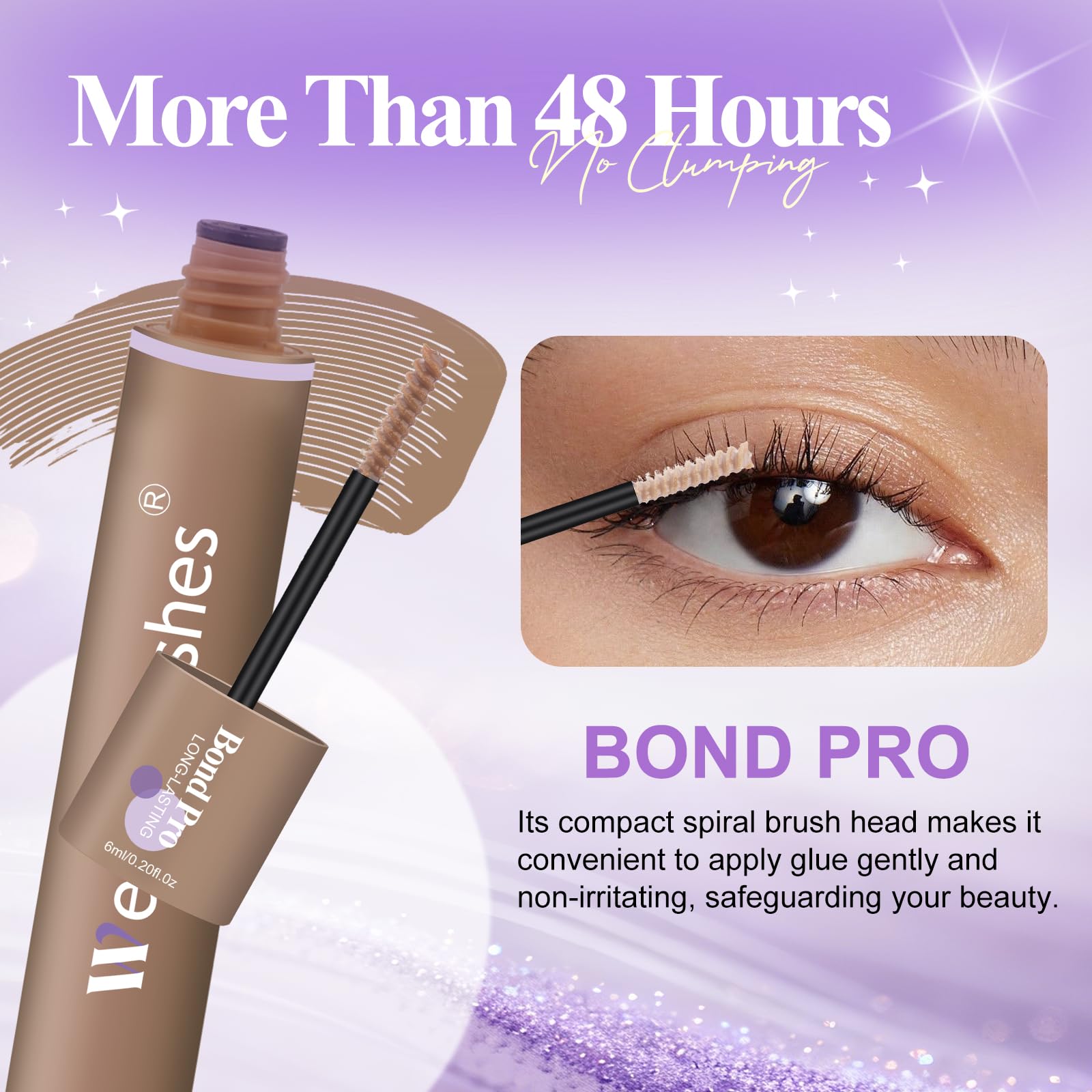 Klej do Rzęs Bond and Seal - 12ml (6ml Bond + 6ml Seal), Jasny Brąz, Delikatny i Mocny, Szybkoschnący, Wodoodporny do Rzęs Kępkowych i Przedłużanych