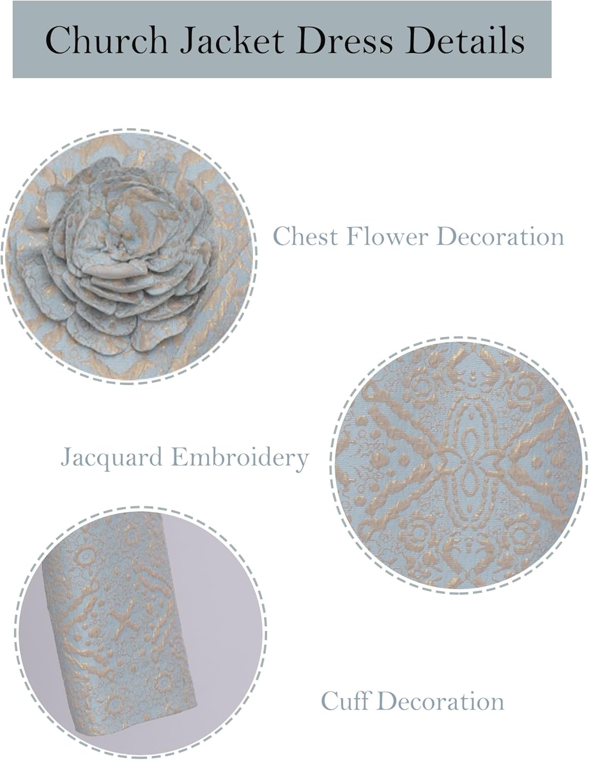 Church Dresses for Women Jacquard Dress with Jacket Plus Size 2 Piece Formal Attire Elegance Outfits Wedding Party