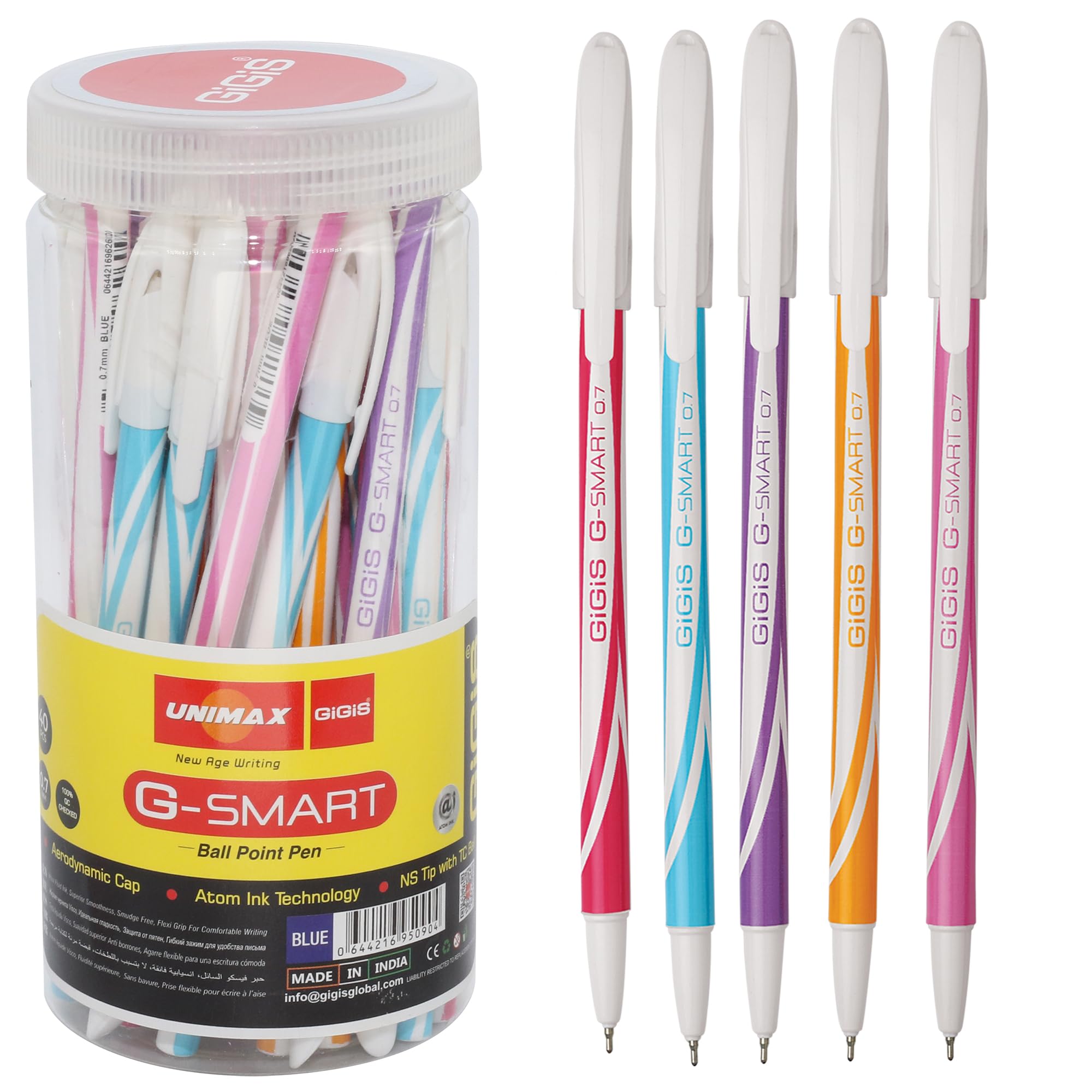 GiGiS G-Smart Ball Point Pen 40-Pieces, 0.7 mm Tip Size, Blue