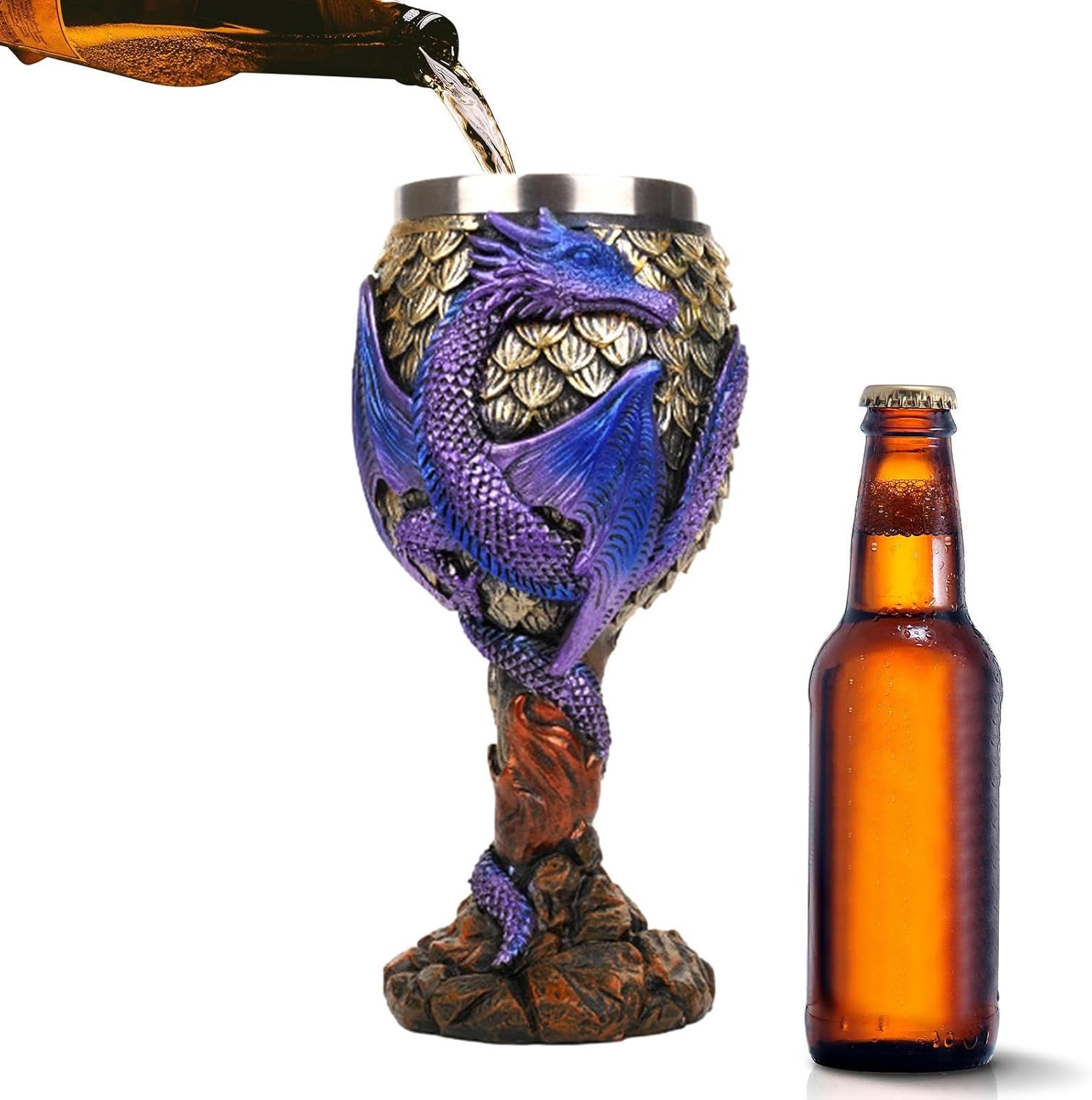 Medieval Glasses, Dragon Wine Glass, Medieval Drinking Cup, Amazing Medieval Glass Goblets, Goblets With Excellent Gothic Appeal, Dragons Wine Chalice Goblet For Daily Drinking Gathering Parties