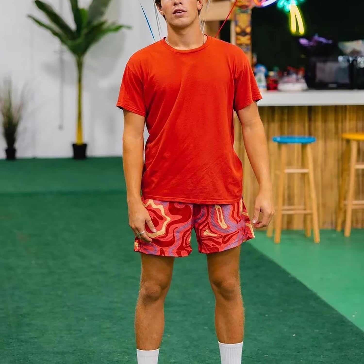 DIOTSR Mens Art Graphic Basketball Shorts Casual Athletic Running Shorts Cool Streetwear Designer Shorts Drawstring