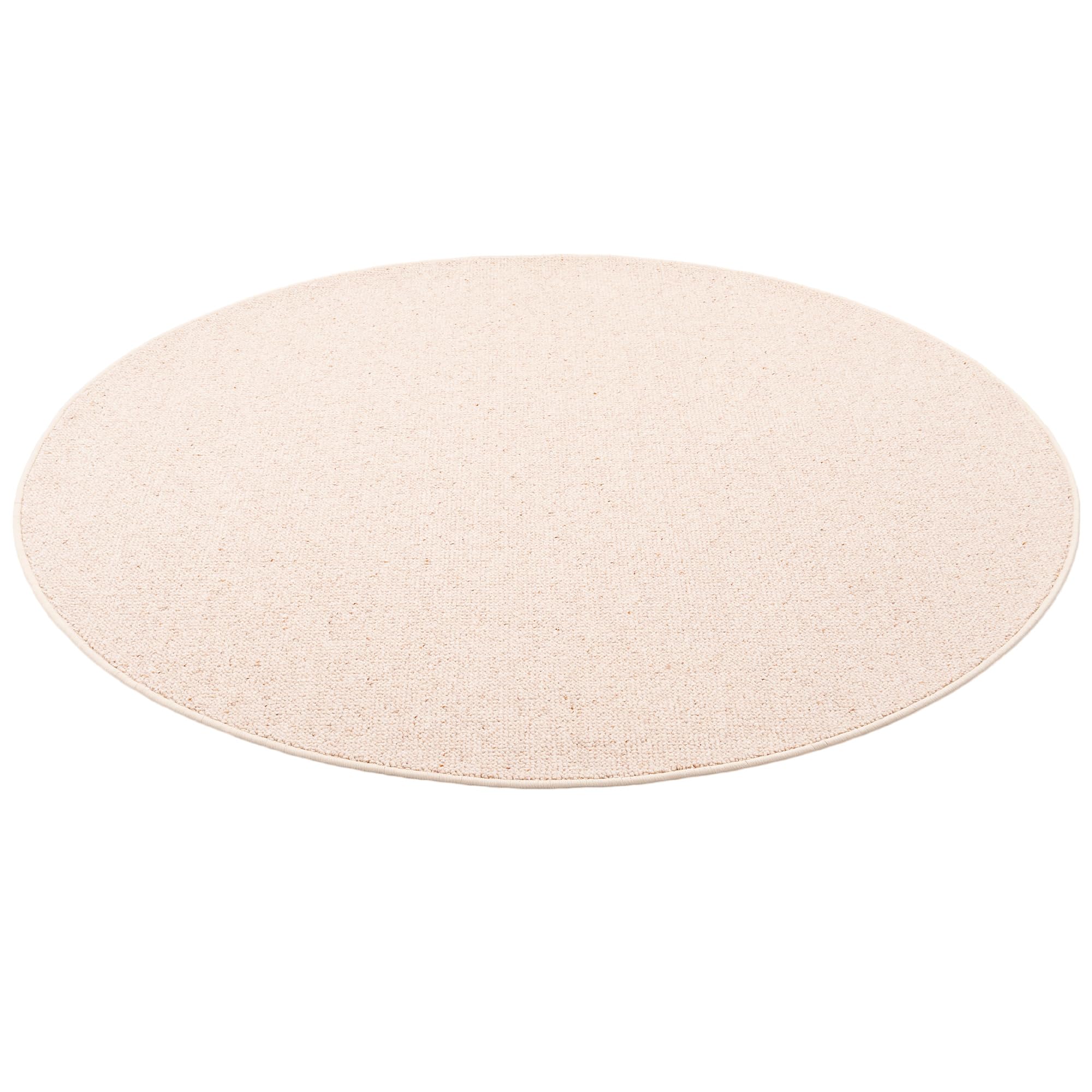 Unbekannt Natur Teppich Wolle Berber Beige Rund in 7 Größen