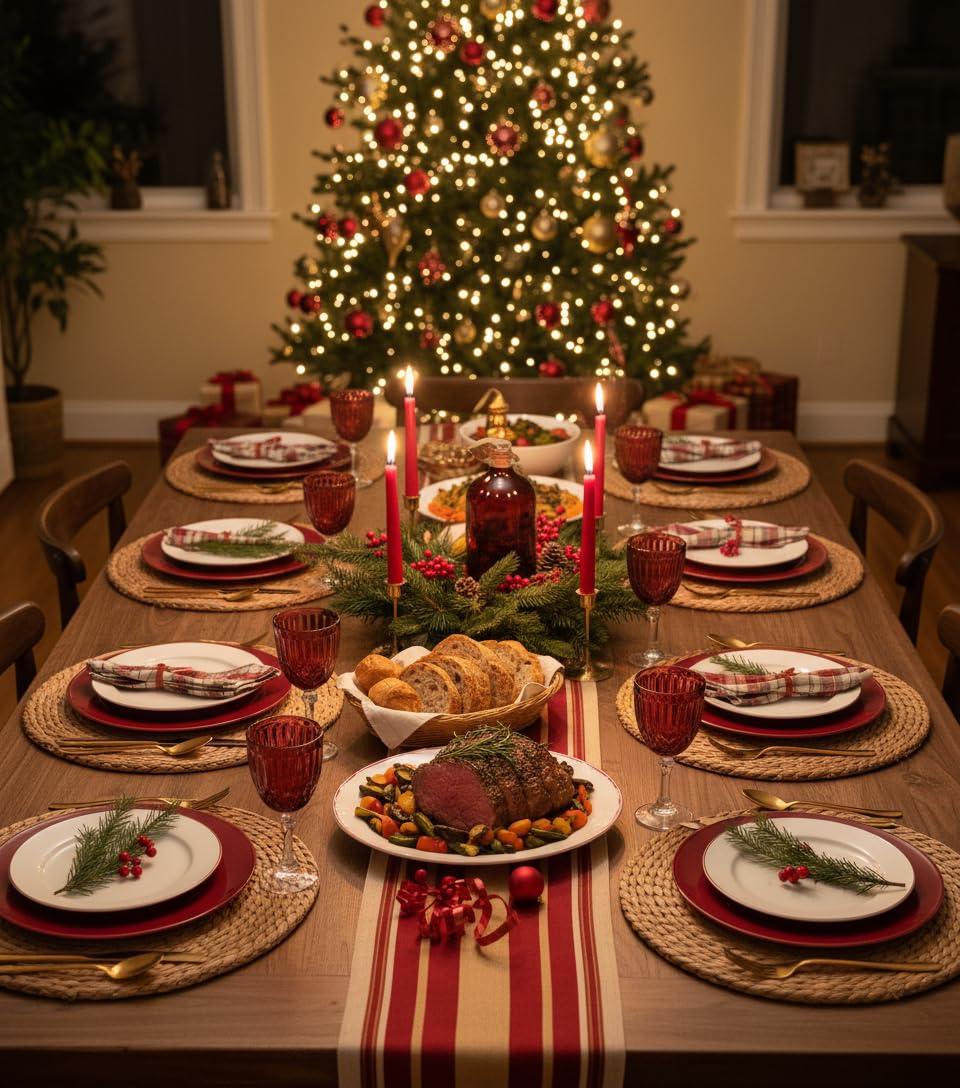 13.5'' Round Woven Placemats Set of 12, Boho Rattan Chargers for Dinner Plates, Rustic Wicker Place Mats, Straw Braided Table Placemats, for Dining Table, Thanksgiving, Fall, Farmhouse, and Christmas