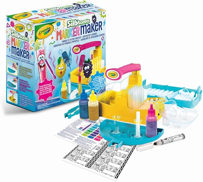 CRAYOLA - Marker Maker Silly Scents, Laboratorio de rotuladores perfumados de neón, CREA Tus Propios rotuladores perfumados, Actividad Creativa y Regalo para niños a Partir de 6 años, versión