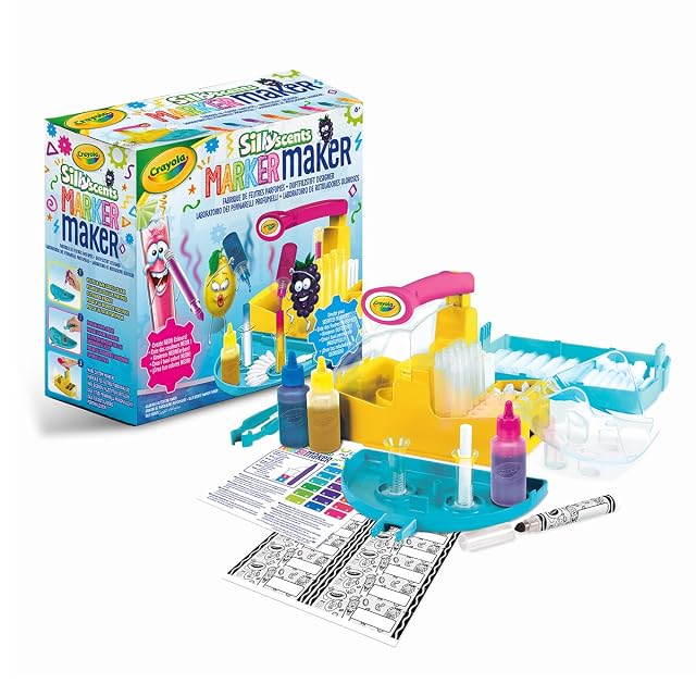 CRAYOLA - Marker Maker Silly Scents, Laboratorio de rotuladores perfumados de neón, CREA Tus Propios…