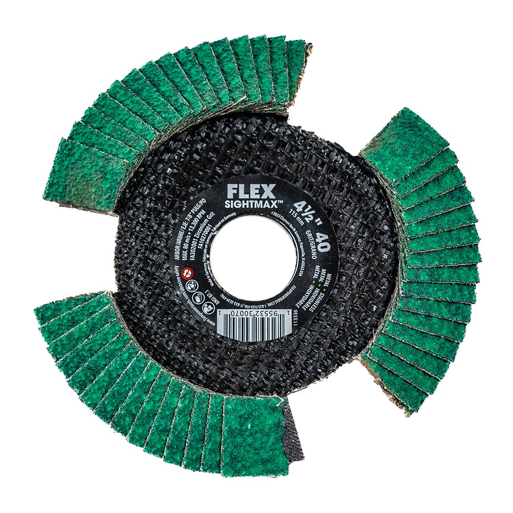 Amazon.com: FLEX 4-1/2-inch 40 Grit SightMAX Flap Disc, Type 29