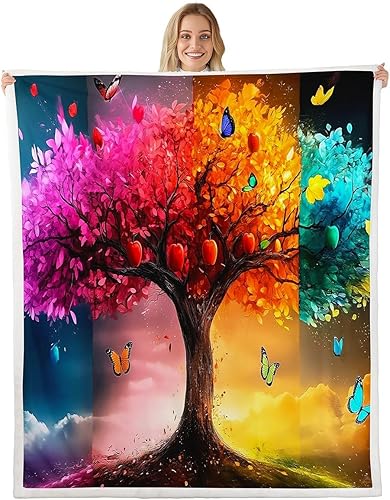 Vista 6 de Manfei Flower Throw Blanket Sunflower Rose Daisy Fuzzy Blanket, Botanical Floral Blanket for Bed Couch Sofa, Kids Boys Girls Room Decor