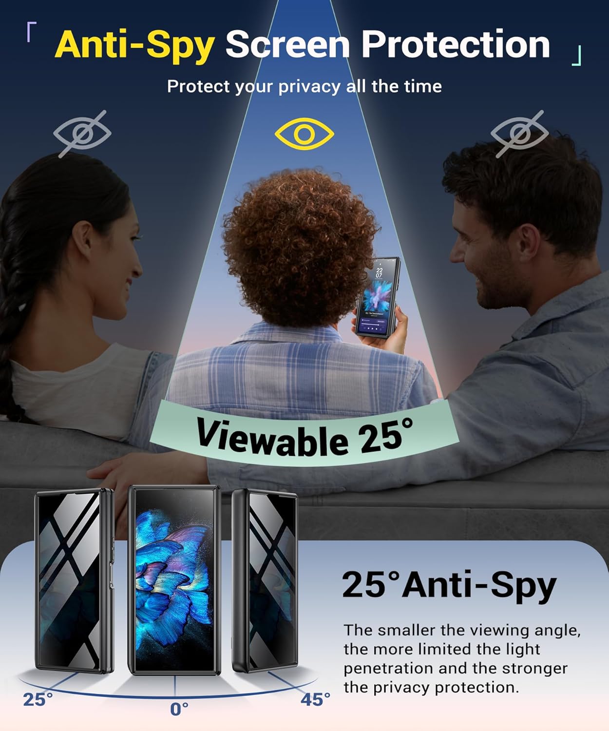 BERFY for Samsung Galaxy Z Trifold Case with Screen Protector, [Compatible with MagSafe], Built-in Hidden Kickstand & Hinge Protection, Full-Body Shockproof Phone Case for ZTrifold, Privacy Black