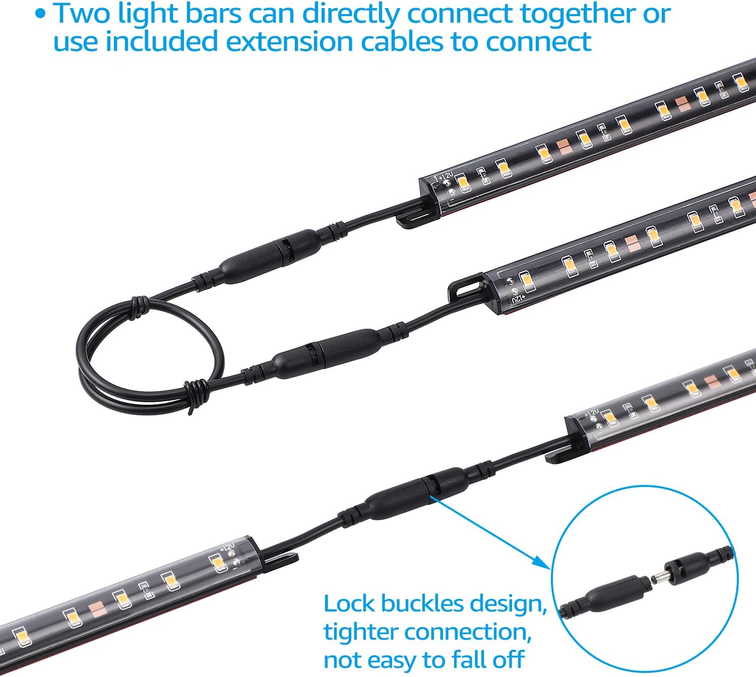TORCHSTAR LED Safe Lighting Kit, (6) 12 Inch Linkable Light Bars + Rocker Switch + UL Power Adapter, 900LM, Input 100-240V, for Under Cabinet Gun Safe Locker Closet Showcase, 3000K Warm White